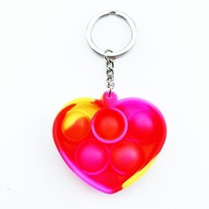 Heart Shape Silicone Bubble Keychain